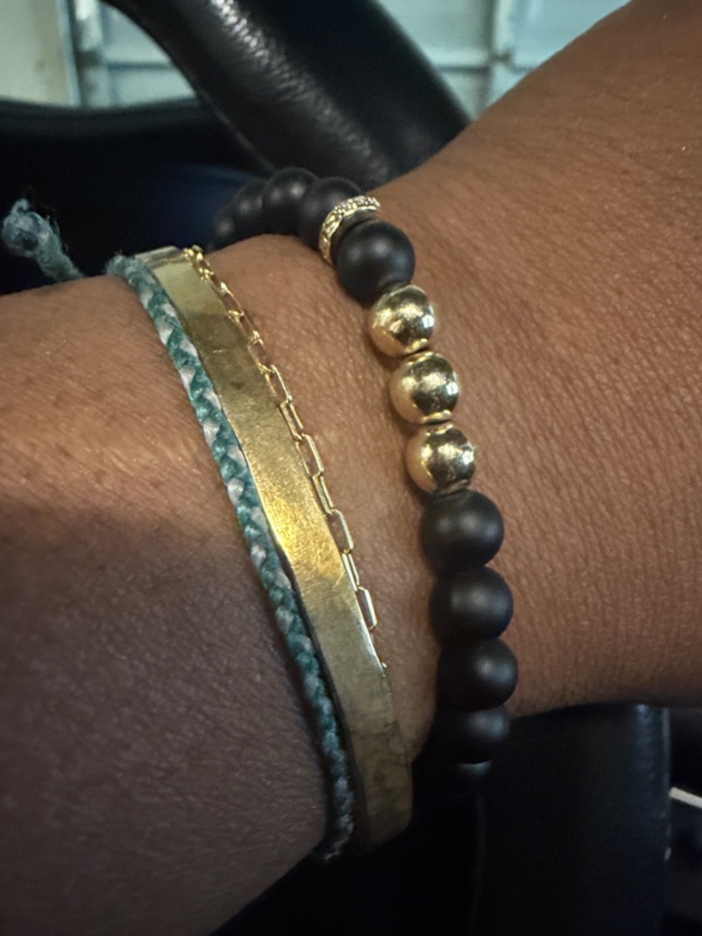 Scosha Bondi Bracelet in Gold with Matte Onyx